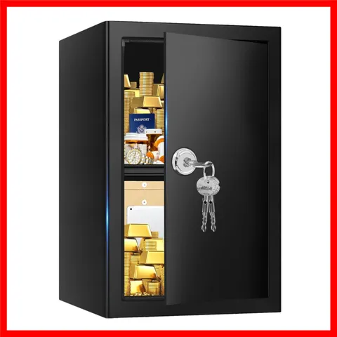 2.6 Cubic Feet Fireproof Safe Box with Key Lock, Hidden Steel Security Box with