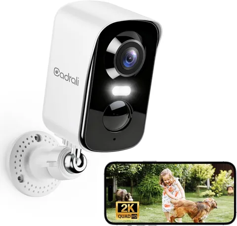 2K Security Cameras Wireless Outdoor - 5200Mah Battery Powered, AI Motion Detect