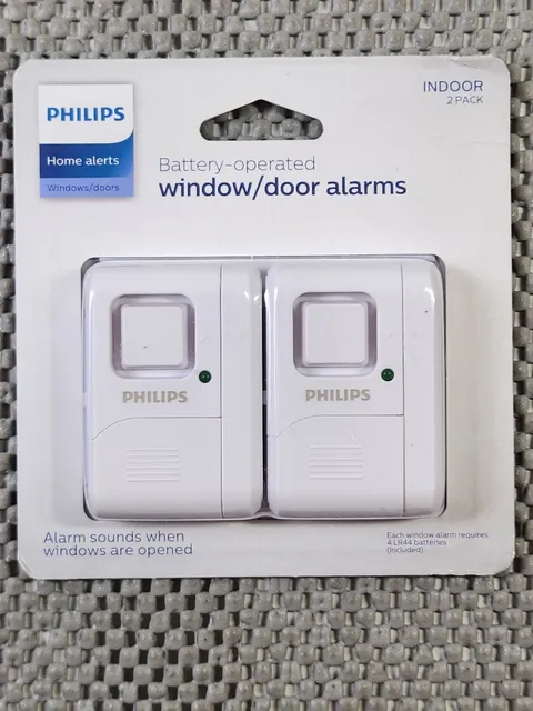 Philips Personal Security Window/Door Alarm 2 Pack New Sealed