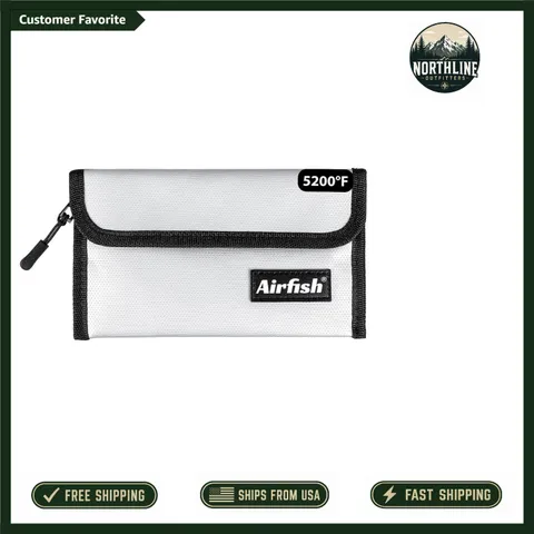 5x8 Fireproof Wallet - Waterproof Zippered Bag for Passport & Jewelry Protection