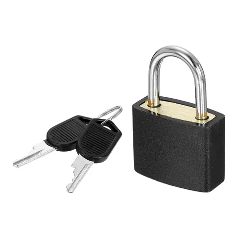 Padlock with Keys Shackle Waterproof Keyed Locks Black