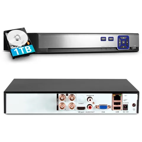 H.265+ 4CH/8CH/16CH DVR for Security Camera System 1080P Recorder with 1TB HDD
