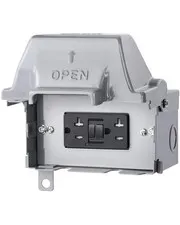 SURAIELEC Outdoor Outlet Box Waterproof, 20 20A GFCI (Horizontal Box), Grey