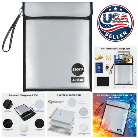 Versatile Fireproof Document Storage - 15 x 11.5 Inches Lightweight Security