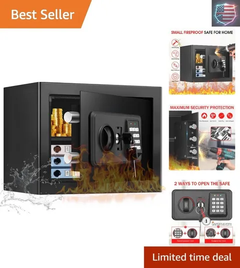 1.2 Cuft Small Home Safes Water and Fireproof, Fire proof Safes for Home Use,...