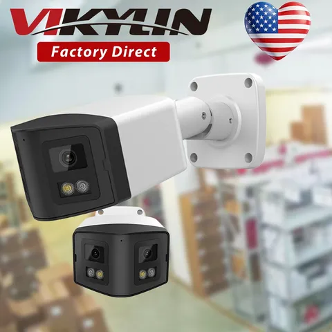 VIKYLIN CCTV Dual Light Color+IR 180°View Wide Angle 8MP 4K POE Camera MD Onvif