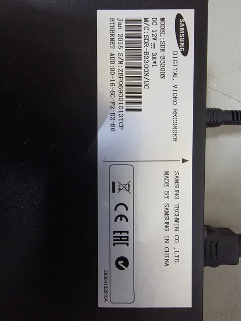 SAMSUNG WISENET SDR-B3300N 4 CHANNEL DIGITAL VIDEO RECORDER DVR 1TB