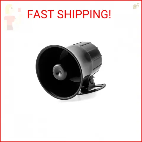 QWORK Electric Siren Horn, DC 12V Security Loud Wired Alarm Siren for Home Alarm