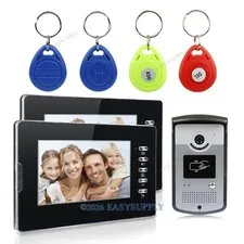 7 Inch Wired Video Door Phone 700TVL Camera RFID Unlocking Night Vision 1V2