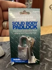 Iron Made Copper Core Solid Body Heavy Duty Padlock 30 mm With 2 Keys Brand New 
