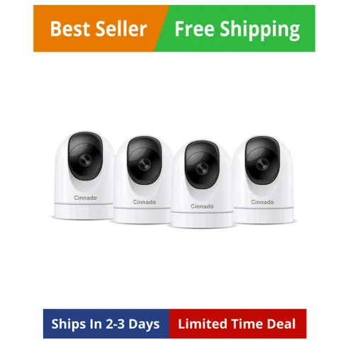 2K Home Security Cameras-2.4Ghz WiFi Indoor Camera with 360° Motion Detection...