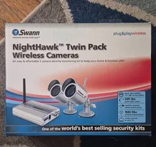 Swann NightHawk Twin Pack Wireless 2-Camera Kit Night Vision Indoor/Outdoor 4CH