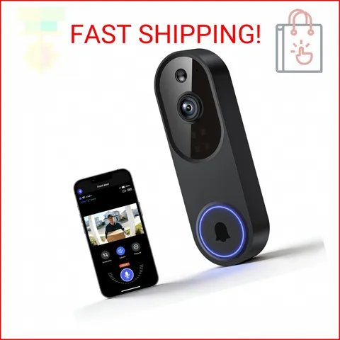 Lunelyx 1080P Wireless Video Doorbell Camera, Outdoor Surveillance Cameras, FHD