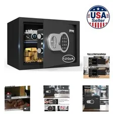 Digital Keypad Security Safe 1.2 Cu Ft Money Cash Documents Removable Shelf