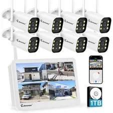 Jennov WiFi Security Camera Wireless Exterior IP66 Camera Outdoor 1TB Monitor