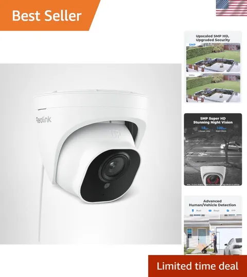 Wired Security Camera Outdoor,  PoE Dome Surveillance Camera, Smart Human/Veh...