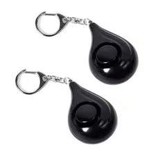 Personal Safety Black Alarm Keychains - Set of 2