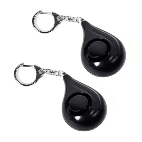 Personal Safety Black Alarm Keychains - Set of 2