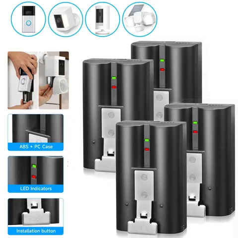 4 Pack V4 6040mAh Battery Replacement for Ring for Video Doorbell 2/3 3.65V-4.2V