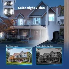 Dual-Lens Gun & Ball Linkage Security Camera, 1080P HD Night Vision WiFi Remote 