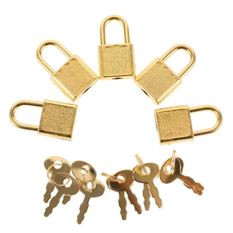Kids Pirate Treasure Chest Padlock Set Durable Iron Mini Locks Golden Color