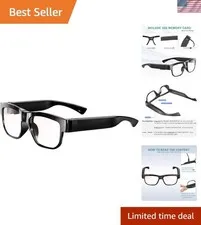 HD 1080P Camera Glasses - Lightweight Wearable Video Recorder for Adventures