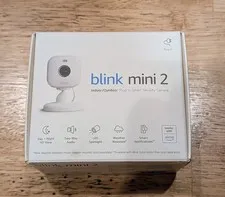 Blink Mini 2 Indoor/Outdoor Plug-In Smart Security Camera. New-Open Box