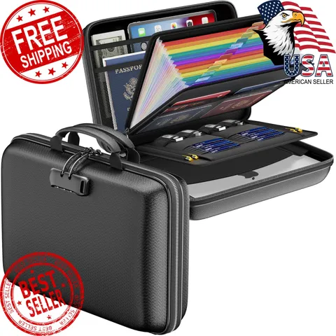 DocSafe Fireproof Document Box Lock Black 15.5"x11.5"x3"