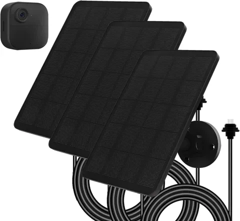 High Efficiency Solar Panel for Blink Outdoor 4 - 3 Pack with Waterproof Design