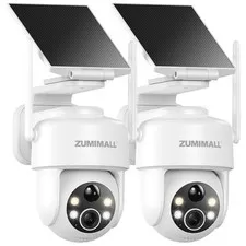 ZUMIMALL 2K Solar Security Cameras Wireless Outdoor 2-Pack, 2-Pack