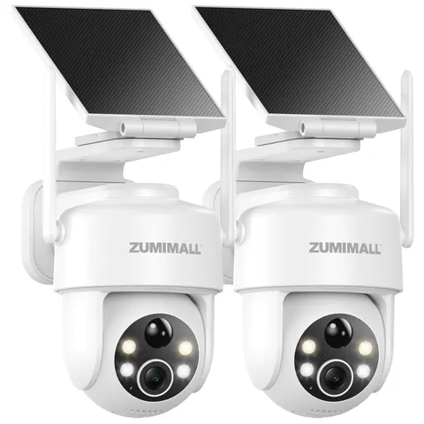 ZUMIMALL 2K Solar Security Cameras Wireless Outdoor 2-Pack, 2-Pack