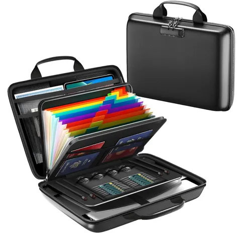 Fireproof Document Box Hard Case Fire Safe File Organizer with Lock Waterproof
