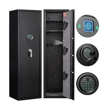 Marcree Biometric Rifle Gun Safe, Quick Access 5-Gun Cabinet with Lock Box, F...
