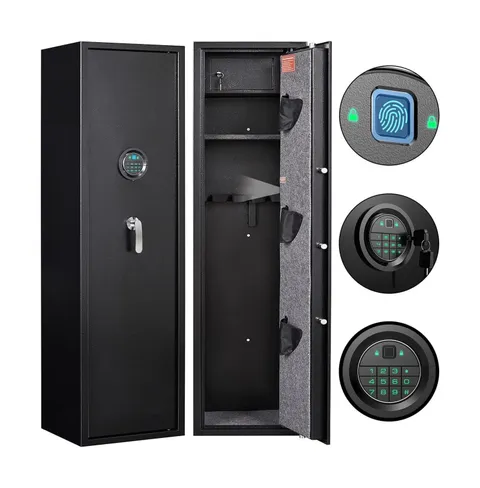 Marcree Biometric Rifle Gun Safe, Quick Access 5-Gun Cabinet with Lock Box, F...