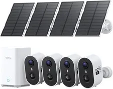 aosu 2K Solar Security Cameras Wireless Outdoor System, 4-Cam-Kit | True 2K HD
