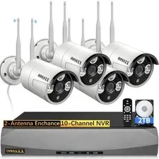 OOSSXX WIRELESS SECURITY SYSTEM 10CH 5MP NVR + 4 pcs 3mp Cameras HDD SATA 2TB