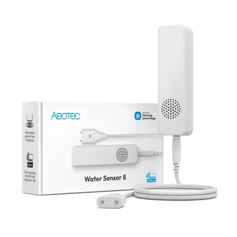 Aeotec Water Sensor 8, Z-Wave Plus 800 Series with Long Range Support, Leak D...