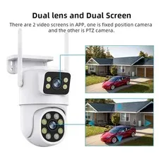 ANSVICAM 8MP Dual Lens WiFi Security Camera PTZ Outdoor 4K Auto Tracking ONVIF
