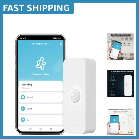 Smart WiFi Motion Sensor - 40ft Detection with App Alerts, No Hub Required