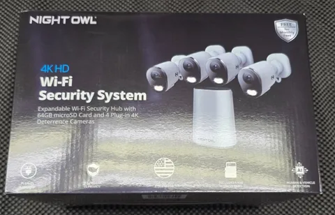 Night Owl 8-Ch, 4-Camera Indoor/Outdoor Plug-In Wi-Fi IP 4K 64GB Security System
