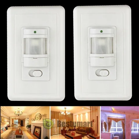 2pcs Auto On/Off Infrared PIR Occupancy Vacancy Motion Sensor Light Lamp Switchs