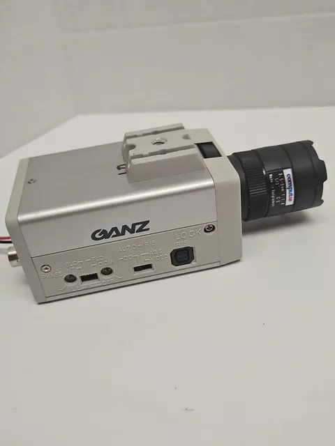 One Untested GANZ YCH-03A CCTV Color Camera W/ Computar 3.5-8mm Sold As Is