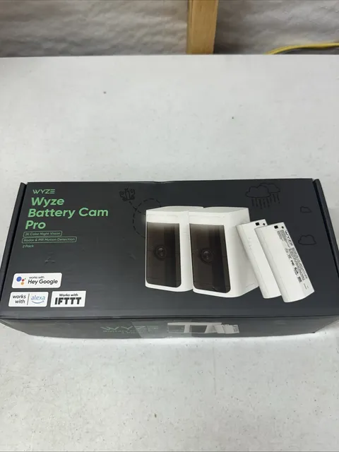 Wyze Battery Cam Pro 2-Pack - 2K HDR Wireless Cameras w/ Mounts  