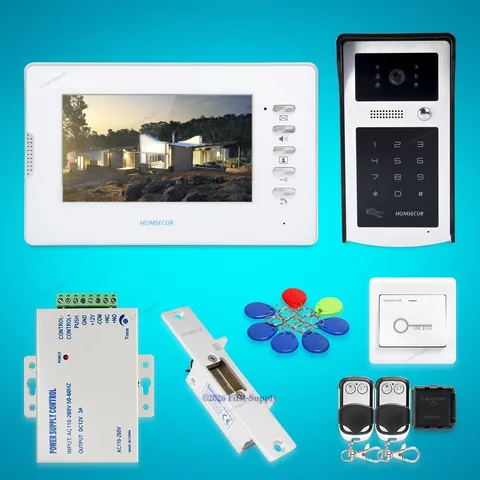 7inch Wired Video Door Phone Intercom System with Mute Mode for Home Security