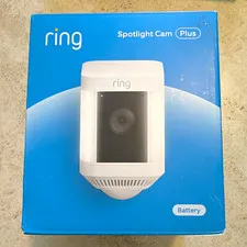 Ring Spotlight Cam Plus Battery Wireless Wi-Fi Outdoor 1080p Camera White
