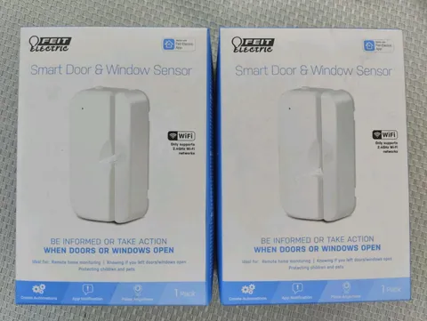 2 x Feit Electric Smart WiFi Door and Window Sensor, Battery Powered New 