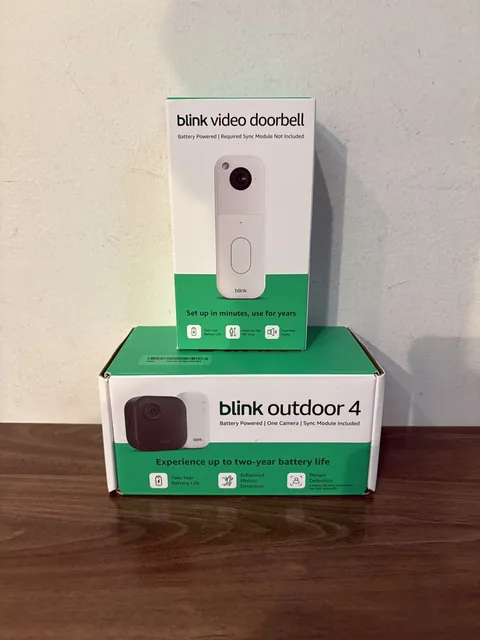 Blink Outdoor 4 Wireless Camera Security System & Blink Video Doorbell BUNDLE
