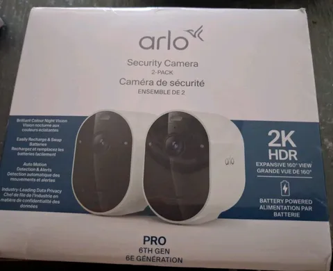 Arlo Pro 6 Wire-Free 2K Security Camera - White - 2 Pack 