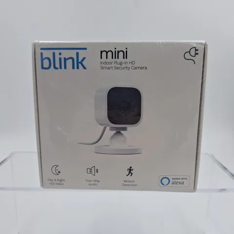 Blink Mini Compact Indoor Plug-In Smart Security Camera 1080p HD SEALED New