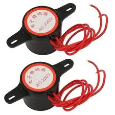 2pcs Industrial Sound Signal Electronic Buzzer 25cm AC Wire 220V